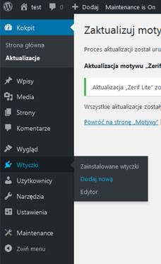 Dodawanie nowej wtyczki